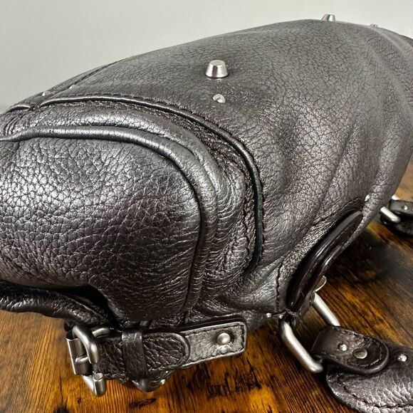 Chloe Paddington Vintage Bag Satchel Silver Black Gunmetal With Purple Tint Rare - Picture 13 of 16